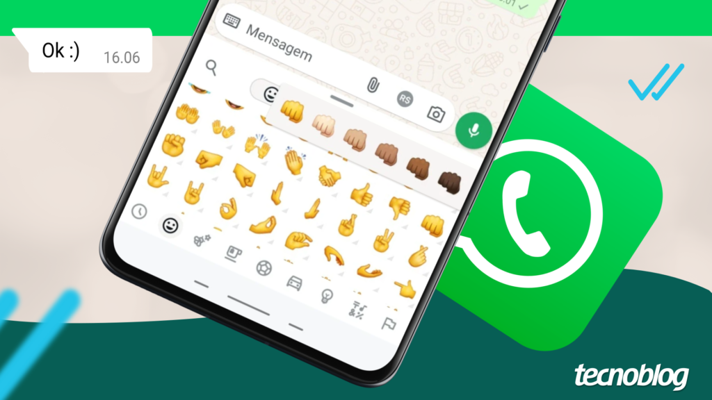 Como mudar a cor do emoji no WhatsApp