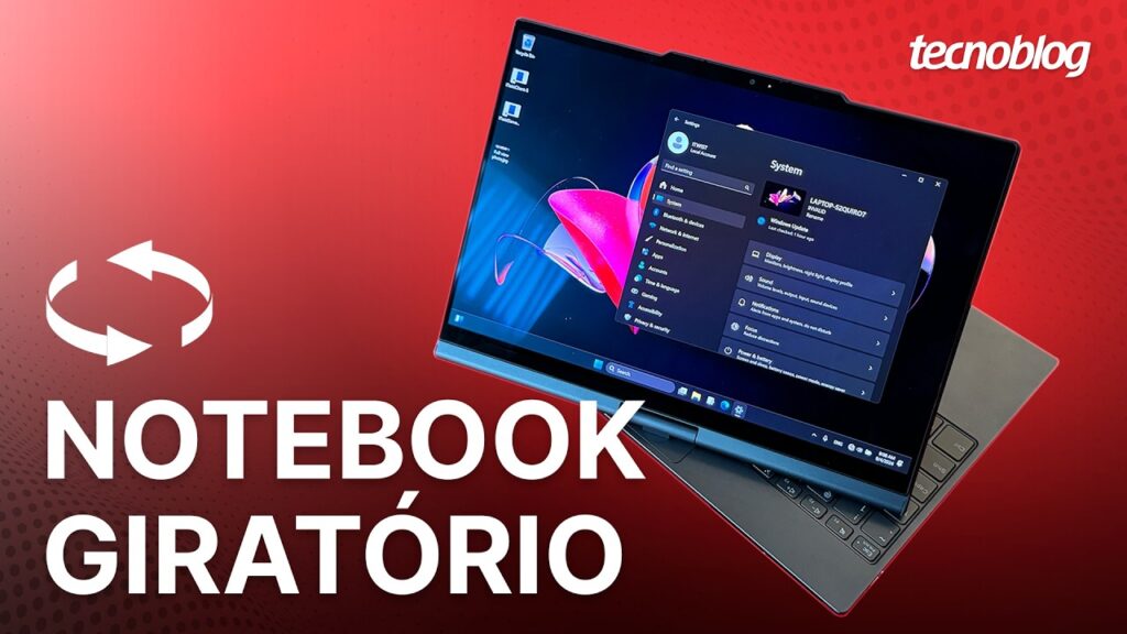 Curioso notebook giratório intriga público de feira internacional. Você teria?