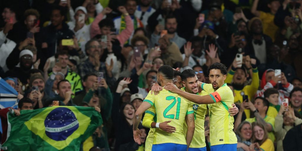 Brasil joga bem e derrota Senegal por 2 a 0 no amistoso em Londres